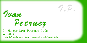 ivan petrucz business card